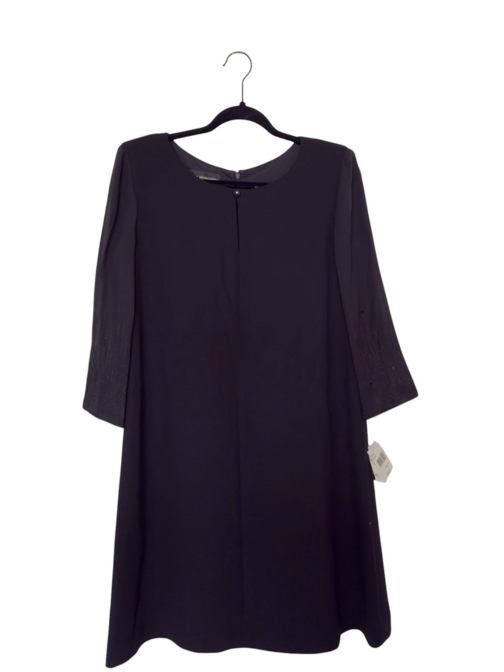 Donna Morgan Women’s 8 Black Sheath Dress Classic Modest Minimalist Quiet Luxury